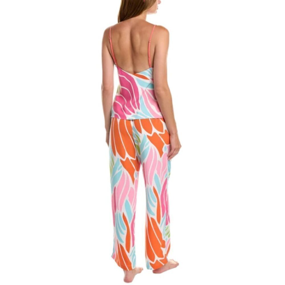 Natori 'Papillion' Printed Cami Pajama Set, Bright Coral - Picture 2 of 2